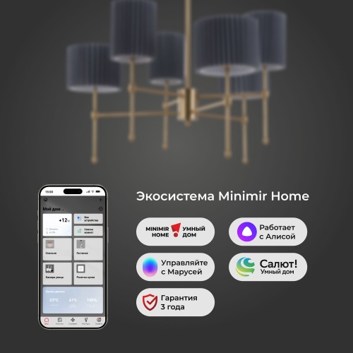  Eurosvet 60162/6/ потолочный светильник/ латунь Smart
