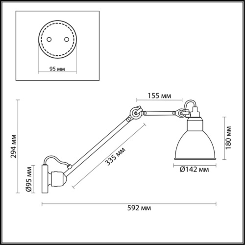 Гибкое/поворотное бра Odeon light Arta 4125/1WD