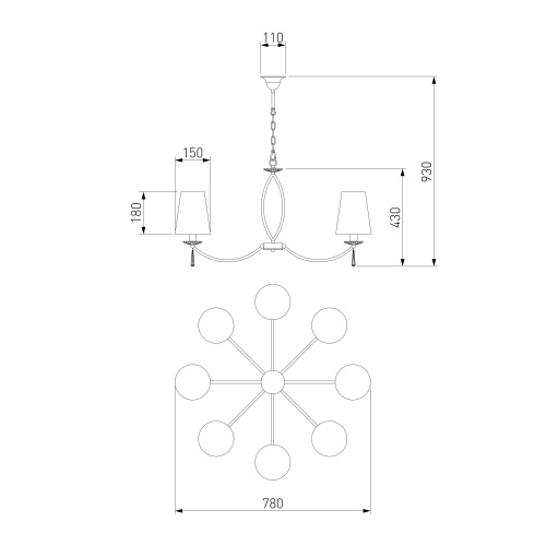 Подвесной светильник Eurosvet 60079/8 хром