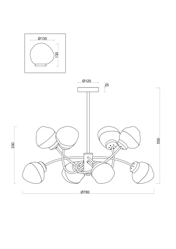 Люстра Freya FR8017PL-08MG