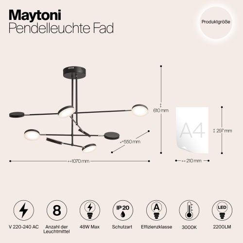 Подвесной светильник Maytoni MOD070PL-L48B3K