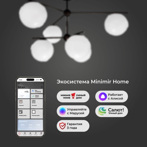 Потолочный светильникчерный Smart Eurosvet 60147/6