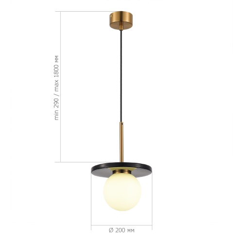 SL1191.343.01 Светильник подвесной ST-Luce Латунь/Латунь, Черный G9 LED 1*5W 4000K NEBULA