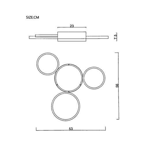 Потолочная Люстра В Виде Колец Twine 4 Rings Black от Imperiumloft 204612-26