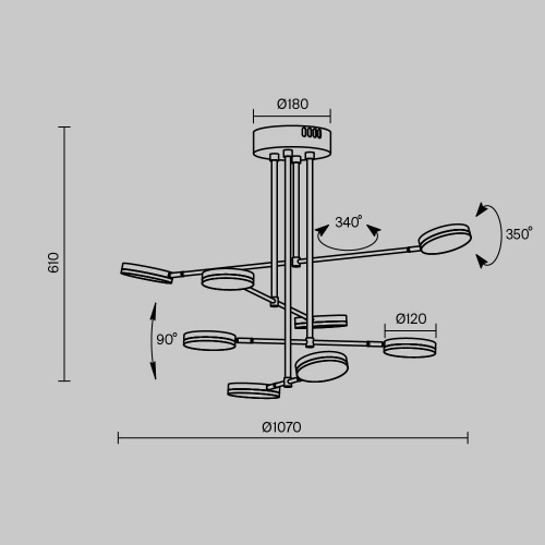 Подвесной светильник Maytoni MOD070PL-L48B3K