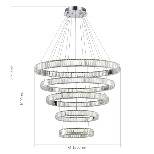 SL1622.113.05 Люстра подвесная ST-Luce Хром/Прозрачный LED 1*285W 4000K ТИВОЛИ