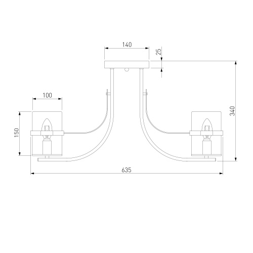 Потолочный светильник Eurosvet 60085/8 античная бронза
