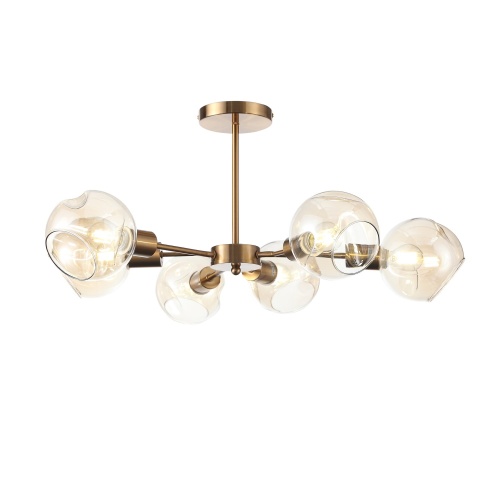 Уценка SLE155302-06 Светильник потолочный Античная медь/Янтарный E14 6*60W GENTORE