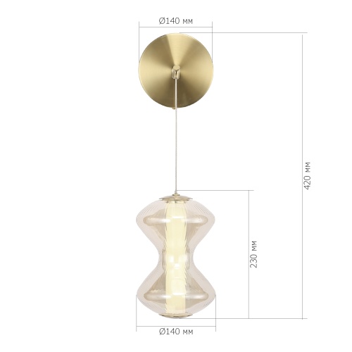 SL6136.201.01 Светильник настенный ST-Luce золото/коньячный LED 1*6W 3000K SPINE