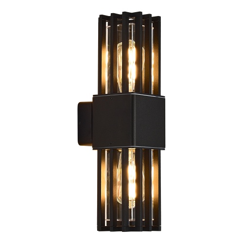 SL9018.401.02 Светильник уличный настенный ST-Luce черный/черный E27 2*15W IRUM