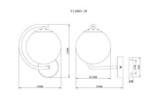 Светильник настенный Moderli V11803-1W Circle
