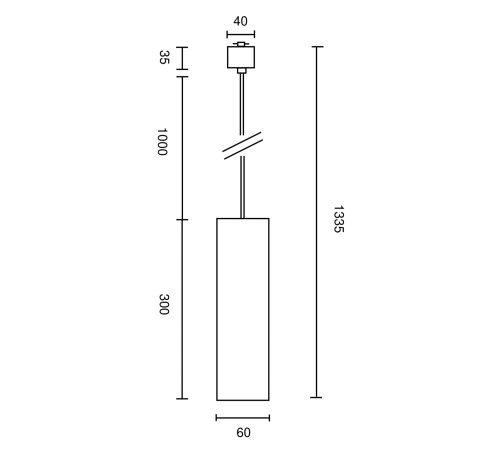 Трековый подвесной светильник Technical TR025-1-GU10-B