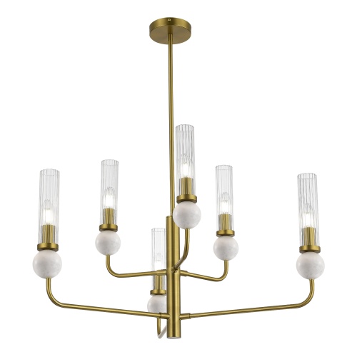 SL1244.303.06 Светильник подвесной ST-Luce латунь/прозрачный E14 6*40W МЕДЕА