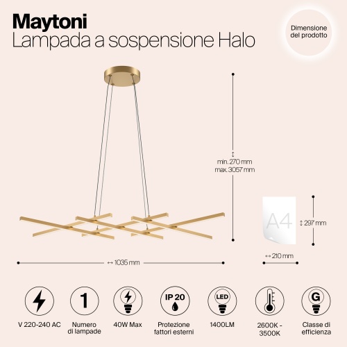 Подвесной светильник Maytoni MOD244PL-L50BSK