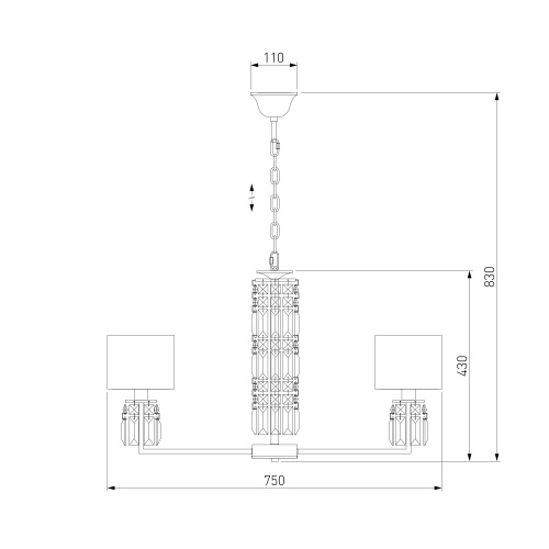 Подвесной светильник Eurosvet 10099/8 хром/прозрачный хрусталь Strotskis (новый абажур)