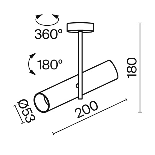Потолочный светильник Technical C020CL-01W