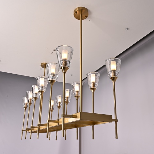 Люстра на штанге TORCHE DE VERRE Linear Chandelier 12 74929-22