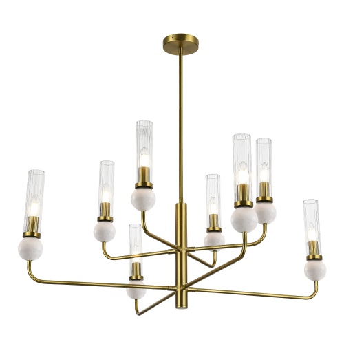 SL1244.303.08 Светильник подвесной ST-Luce латунь/прозрачный E14 8*40W МЕДЕА