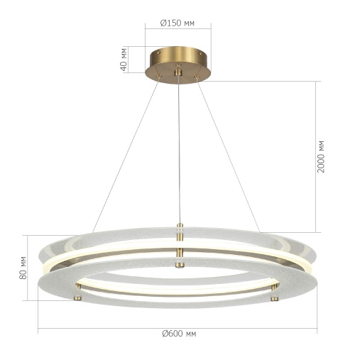 SL6245.203.01 Светильник подвесной ST-Luce золотистый/Прозрачный LED 1*40W 4000K ФЭГИ