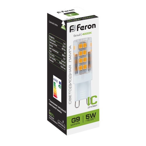 Лампа светодиодная  FERON LB-432 5W G9 4000K