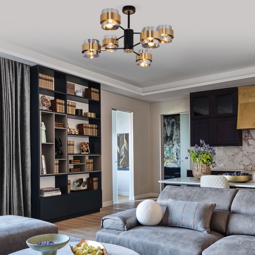 Потолочный светильник Eurosvet 70127/6 черный/дымчатый