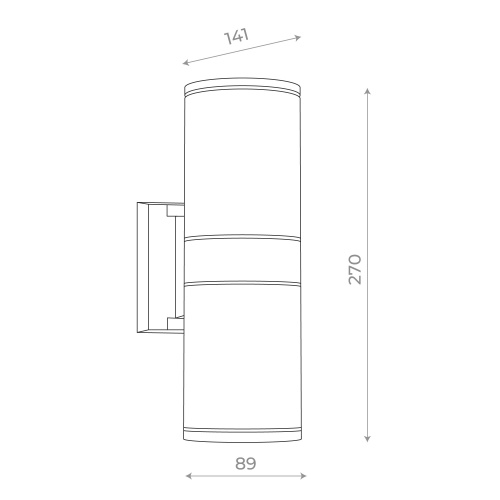 SL561.401.02 Светильник уличный настенный ST-Luce Черный/Черный LED 2*5W 4000K TUBO