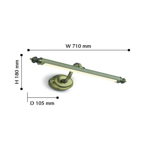 Бра Favourite 2435-2W, настенный светильник, D200xW710xH120, 1xLEDx10W, 800LM, 4000K, IP44, included