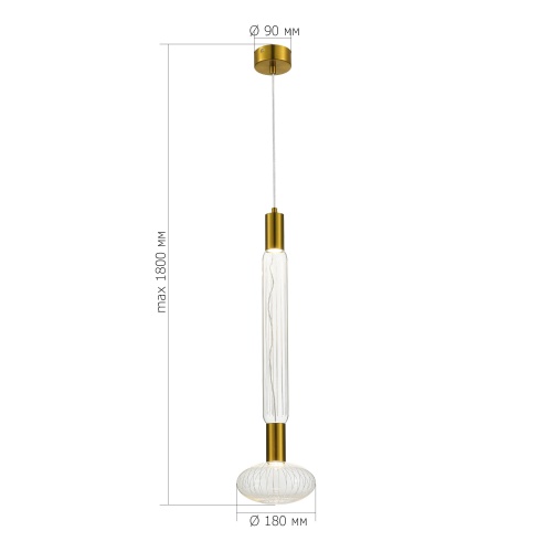 SL6117.213.02 Светильник подвесной ST-Luce Латунь/Золотой, Прозрачный LED 2*3W 3000K TACCHE