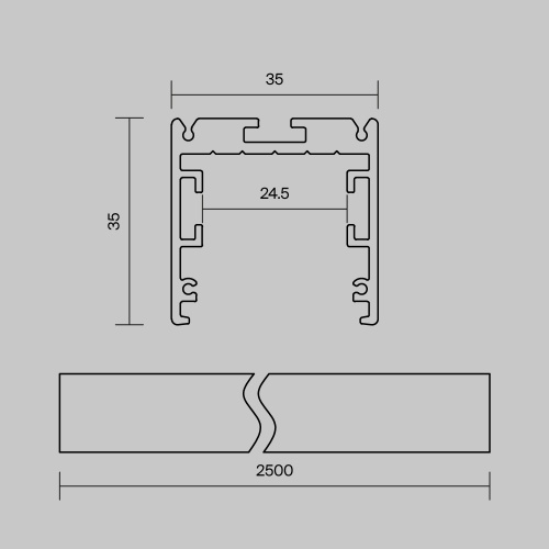 Профиль Led Strip ALM-3535R-B-D-2.5M