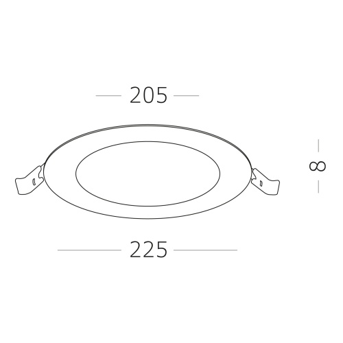 ST209.538.18 Св-к встр. Белый LED 1*18W 3000K 1 296Lm Ra80 110° IP20 D225xH8 90-265V Встраиваемые светильники