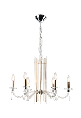 Люстра Crystal Lux AURELIO SP6 GOLD+CHROME/TRANSPARENT
