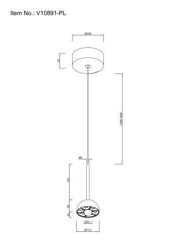 Светильник подвесной светодиодный Moderli V10891-PL Fiona