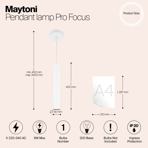 Подвесной светильник Maytoni MOD161PL-01W1