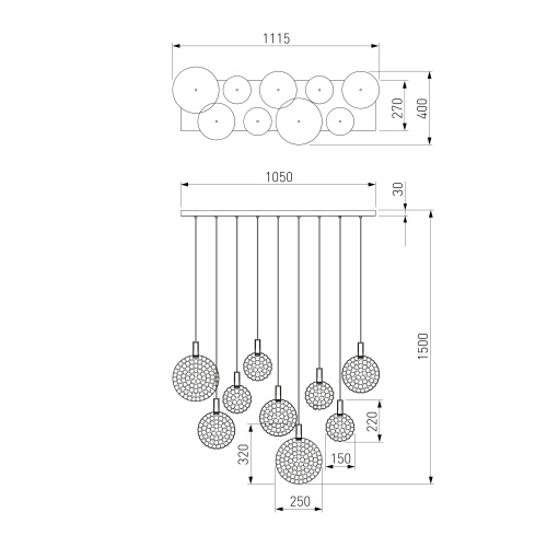 Подвесной светильник Eurosvet 90353/9 хром