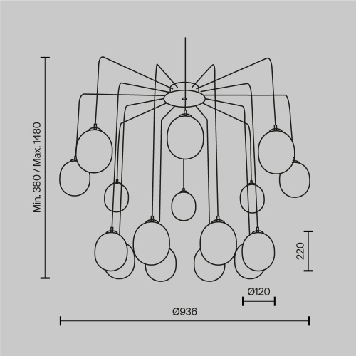 Подвесной светильник Maytoni MOD176PL-16G