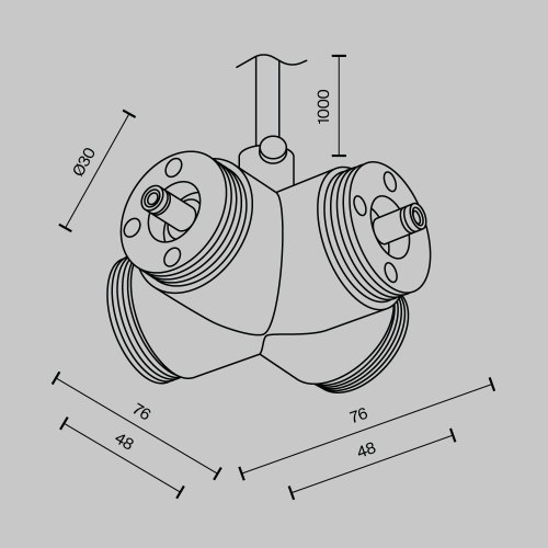 Комплектующие для систем освещения с токоведущими элементами Technical CA017TX-P-B