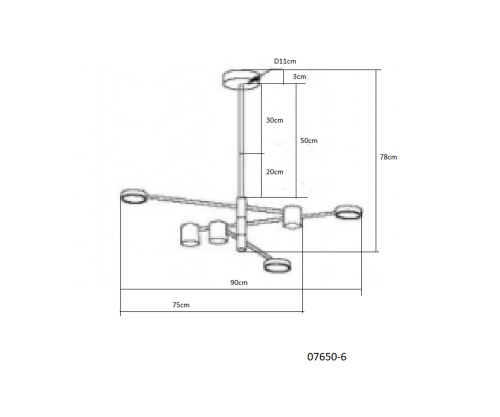 Люстра Kink Light Мекли мат.золото Led 42W 07650-6,33(3000K)