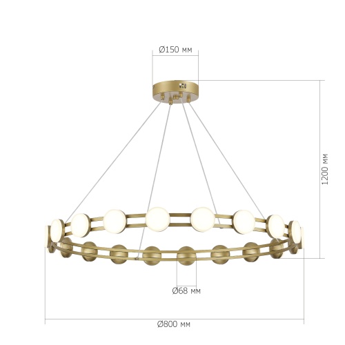 SL6610.203.20 Светильник подвесной ST-Luce золотистый/белый LED 1*40W 4000K MONRO