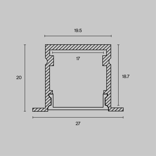 Профиль Led Strip ALM-2720-S-2M