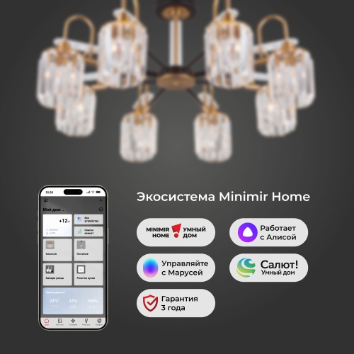 Потолочный светильник Eurosvet 70090/8 черный Smart