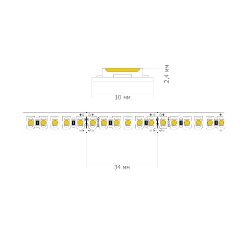 ST016.314.20 Светодиодная лента  - 180leds/м*14.4W/мW 3000K 1 400Lm Ra80 120° IP20 L5000xW10xH2 24V Светодиодные ленты
