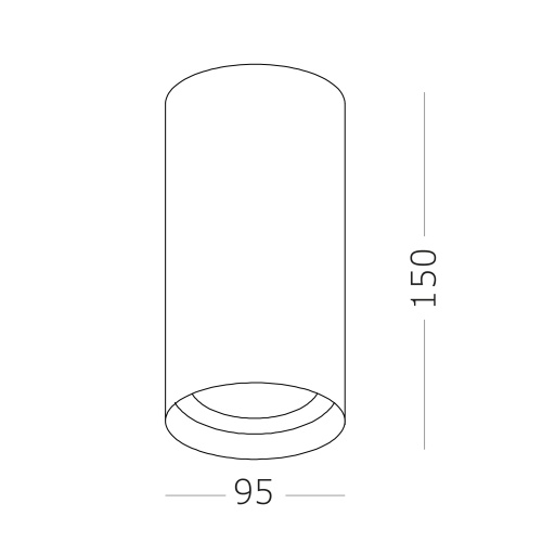 ST157.432.20 Светильник потолочный Черный LED 1*20W 3000K 1 600Lm Ra>90 60° IP44 D95xH150 220-265V Накладные светильники