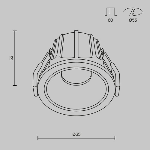 Встраиваемый светильник Technical DL043-01-10W3K-RD-W