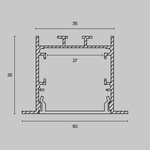Профиль Led Strip ALM-5035-S-2M