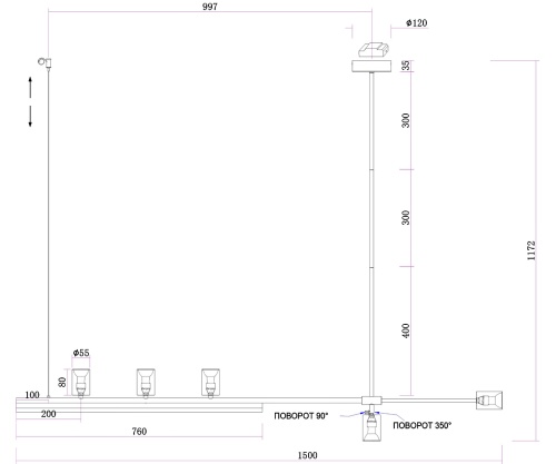 Люстра Kink Light Рия латунь L150 07618-150,36