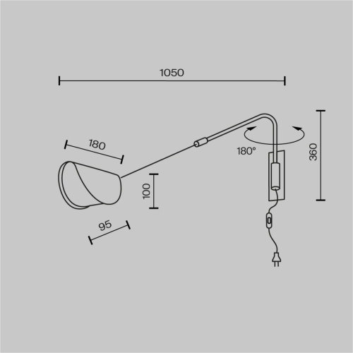 Настенный светильник (бра) Maytoni MOD126WL-01B1