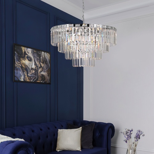 Подвесной светильник Eurosvet 10130/10 хром/прозрачный хрусталь Strotskis Smart