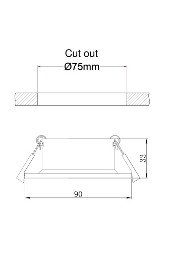 Встраиваемый светильник Technical DL041-01RG