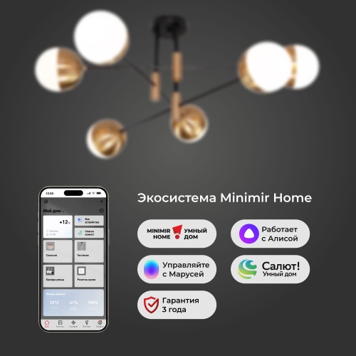 Потолочный светильник Eurosvet 70129/6 латунь Smart