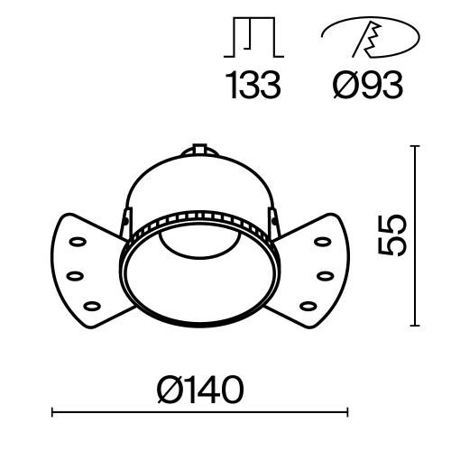 Встраиваемый светильник Technical DL051-01-GU10-RD-W